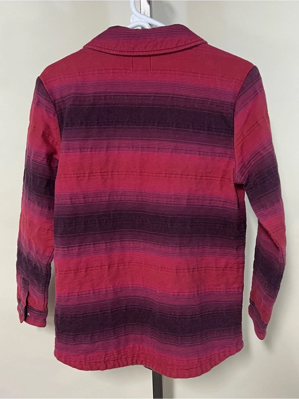 Art Class Red Purple Long Sleeve Quilted Lined Button Snap Up Jacket Youth XL 16